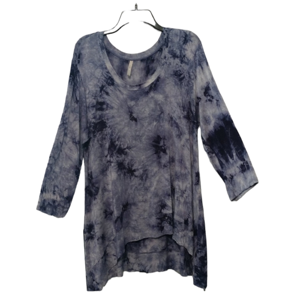 1775 Navy Tie Dyed Tunic Top sz Large